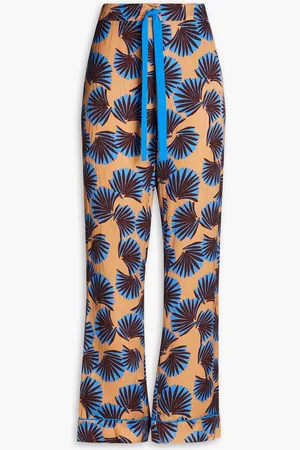Diane von Furstenberg Printed jacquard tapered pants - Brown