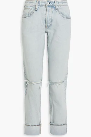 RAG&BONE Rochelle distressed boyfriend jeans - Blue