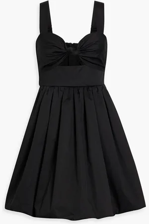 Cara Cara Claribelle pleated cutout stretch cotton-poplin mini dress