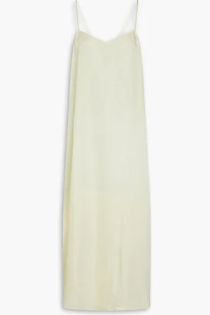 tibi Satin midi slip dress - Yellow