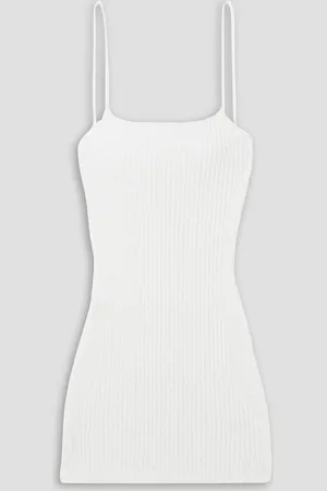 Alexander Wang Crystal-embellished ribbed-knit mini dress