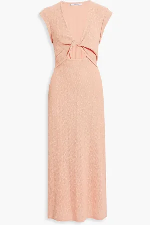 Derek Lam Barbara cutout twisted cotton-blend midi dress - Orange