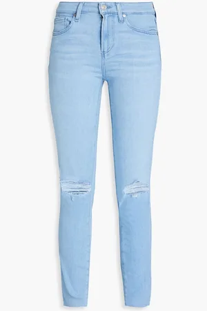 Paige Verdugo distressed mid-ride skinny jeans - Blue