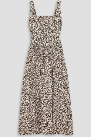 Tory Burch Floral-print silk midi dress - White