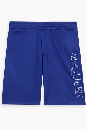 Alexander McQueen Embroidered jersey drawstring shorts - Blue