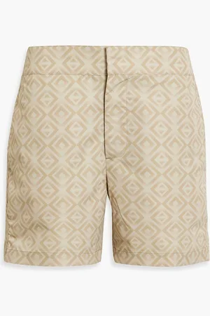 Frescobol Carioca Short-length printed swim shorts - Neutral