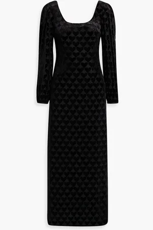 Harley Viera-Newton Jules devoré-velvet midi dress