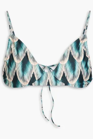 Agua by Agua Bendita Teresa Pluma printed triangle bikini top - Blue