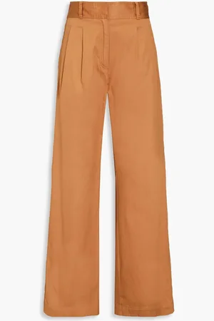 Derek Lam Stretch-cotton twill wide-leg pants - Brown