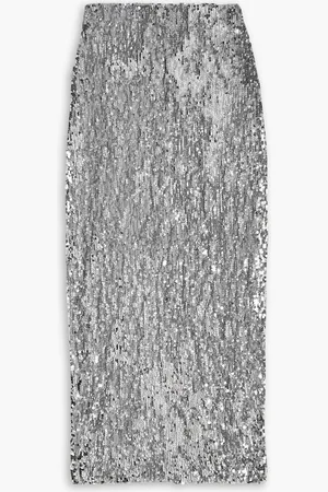 SPRWMN Sequined tulle midi skirt - Metallic
