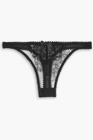Agent Provocateur Kiya bow-embellished Leavers lace thong
