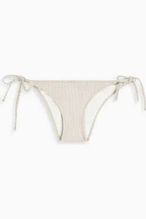 Solid The Tenley metallic ribbed low-rise bikini briefs - Metallic