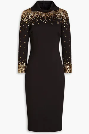 Badgley Mischka Studded scuba dress