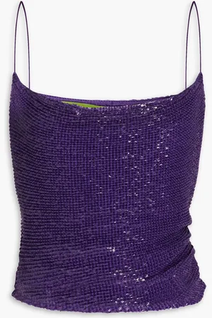 GAUGE81 Lilburn cropped sequined tulle top - Purple
