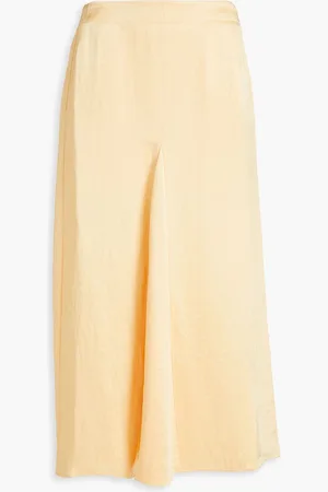 tibi Satin-twill midi skirt - Yellow