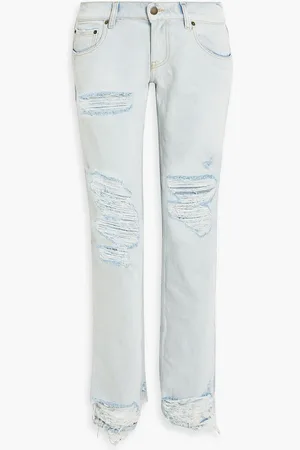 Retrofete Maggie distressed low-rise straight-leg jeans - Blue