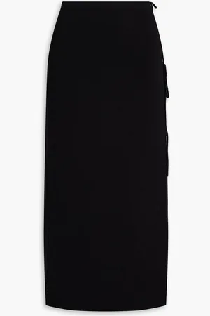 MAGDA BUTRYM Ribbed cotton-blend midi wrap skirt