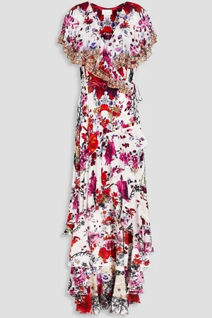 Camilla Embellished floral-print silk crepe de chine maxi wrap dress