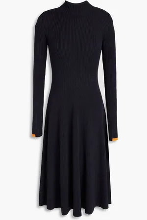 Tory Burch Ribbed wool-blend dress - Blue