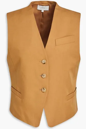 Vince TENCEL™-blend twill vest - Brown