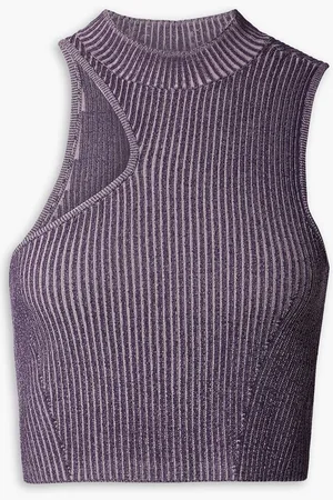 Le ORE Rimini cropped space-dyed ribbed-knit top