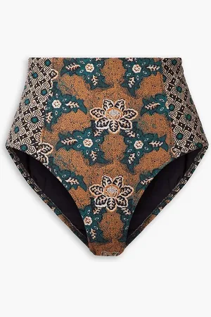 ULLA JOHNSON Zahara printed bikini briefs - Brown
