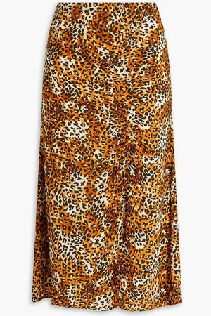 Maje Leopard-print crepe mini skirt