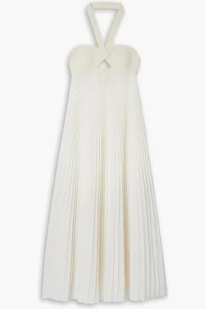Khaite Annika cutout halterneck midi dress - White