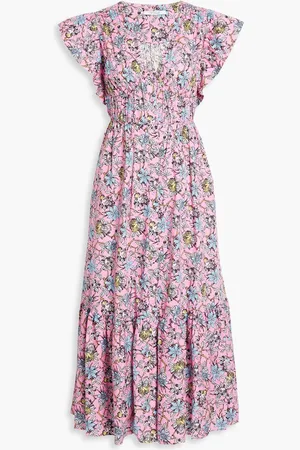 Derek Lam Greta ruffled floral-print cotton-blend poplin midi dress