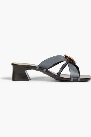 Tory Burch Embellished leather mules - Blue
