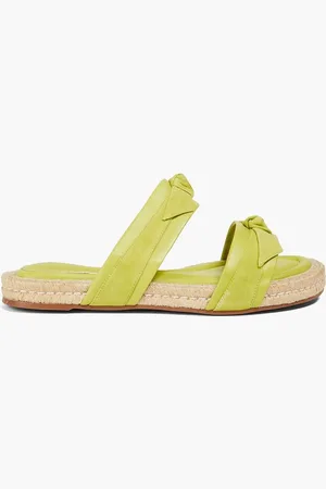 ALEXANDRE BIRMAN Clarita bow-detailed leather espadrille sandals - Green