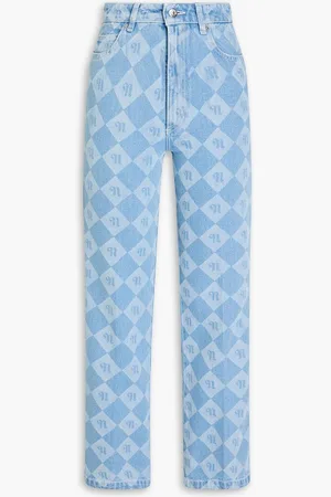 Nanushka Zoey logo-print high-rise kick-flare jeans - Blue