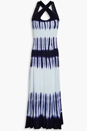 Proenza Schouler Tie-dyed knitted midi dress - Blue