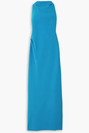Proenza Schouler Open-back draped crepe maxi dress - Blue