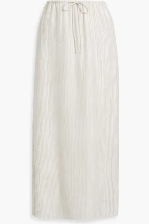 ATM Anthony Thomas Melillo Striped silk-crepe midi skirt