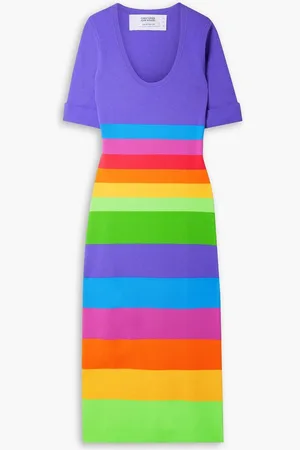 Christopher John Rogers Striped jersey maxi dress