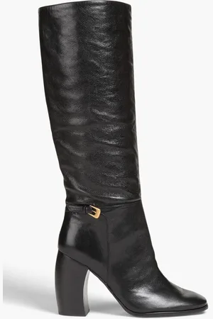 Tory Burch Buckled pebbled-leather boots