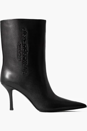 Alexander Wang Delphine logo-embossed silicone-trimmed leather ankle boots
