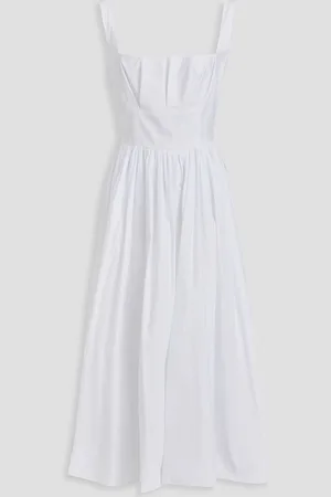 EMILIA WICKSTEAD Terry gathered cotton-poplin midi dress