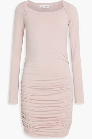 The Line By K Ruched Micro Modal-blend jersey mini dress - Pink