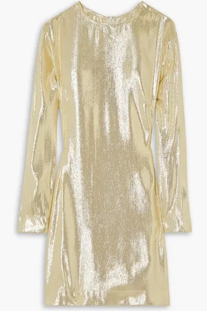 Beare Park Metallic silk-blend lamé mini dress - Metallic