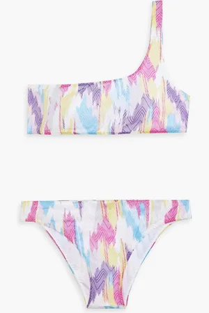 Missoni One-shoulder crochet-knit bikini