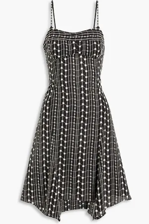 Derek Lam Asymmetric embroidered cotton-mousseline mini dress