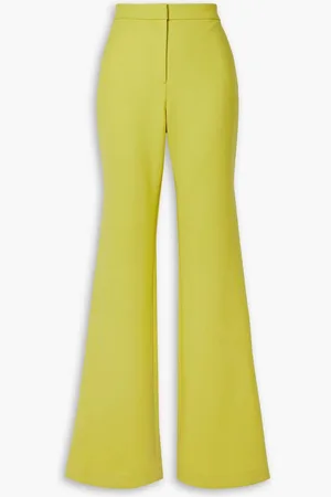 ADAM LIPPES Kennedy wool-blend twill flared pants - Yellow