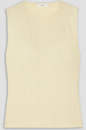 Vince Ribbed TENCEL Lyocell-blend tank - White