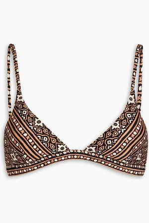 Tigerlily Imani Jenna printed triangle bikini top - Brown