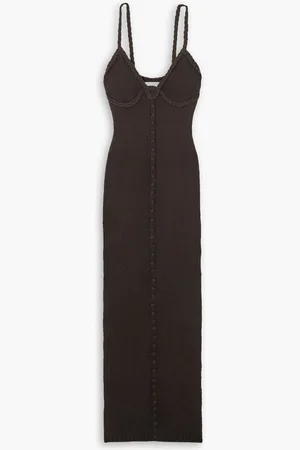 Joslin India braided cotton and cashmere-blend midi dress - Brown