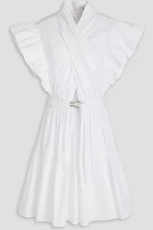 Derek Lam Finn belted ruffled cotton-poplin mini dress