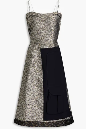 Maison Margiela Jacquard, taffeta and twill midi dress