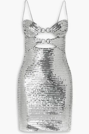 Nensi Dojaka Embellished cutout sequined tulle mini dress - Metallic